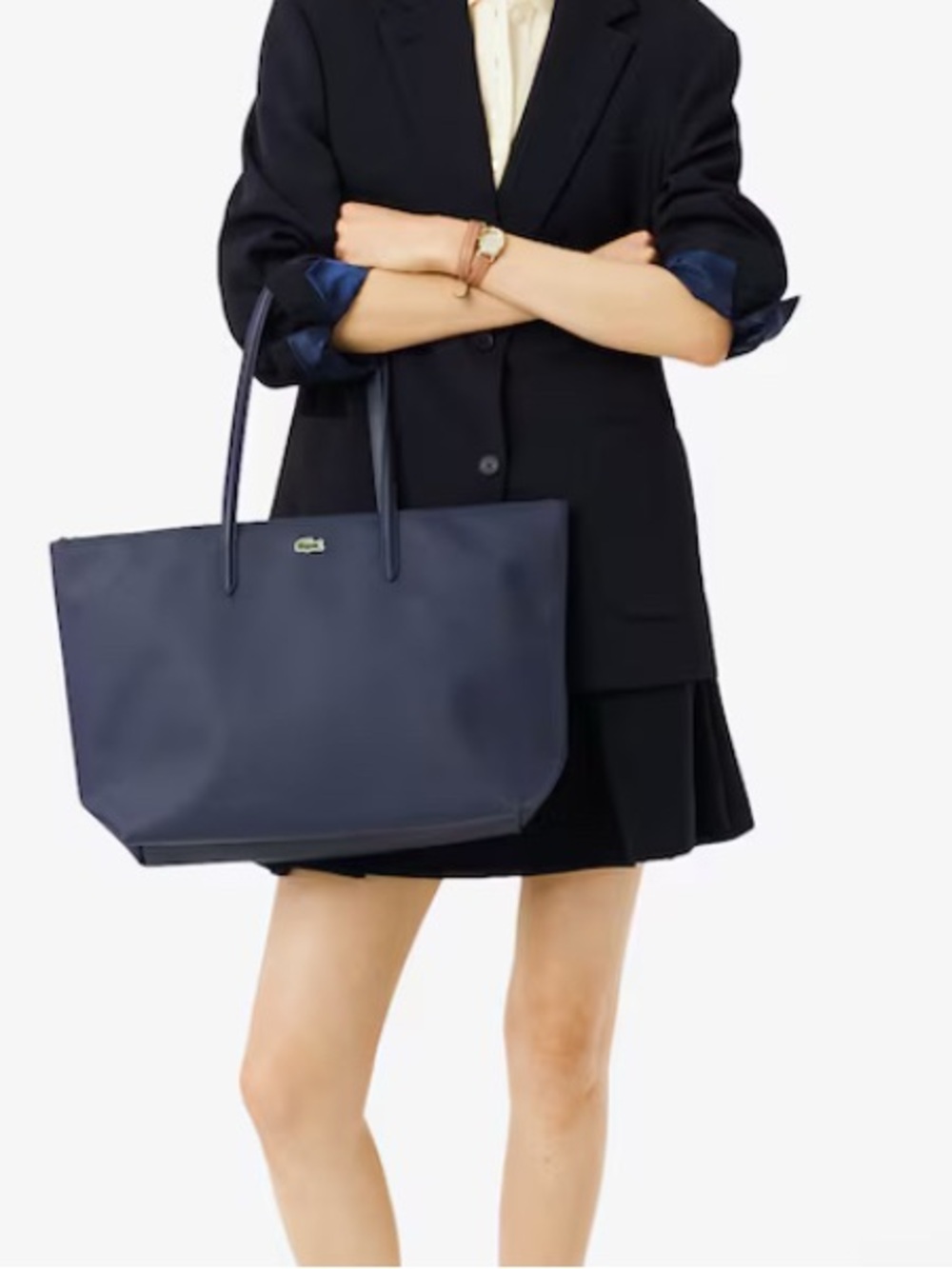 Lacoste L.12.12 Concept Tote handbag green strips NWT - Picture 2 of 9
